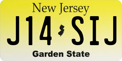 NJ license plate J14SIJ