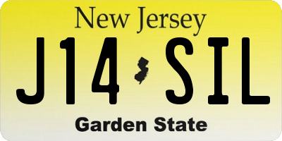 NJ license plate J14SIL