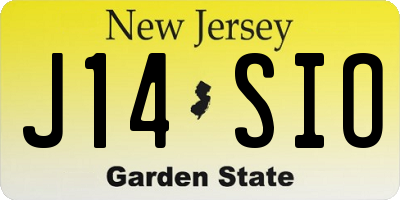 NJ license plate J14SIO