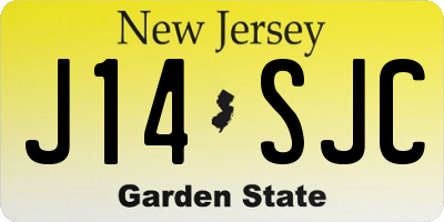 NJ license plate J14SJC