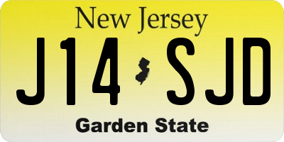 NJ license plate J14SJD