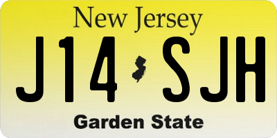 NJ license plate J14SJH