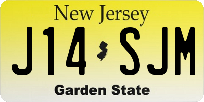 NJ license plate J14SJM