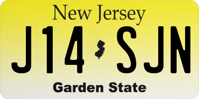 NJ license plate J14SJN