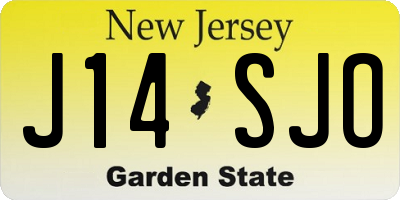 NJ license plate J14SJO