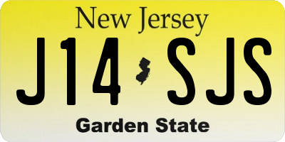 NJ license plate J14SJS