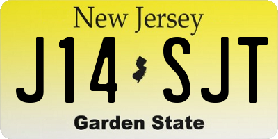 NJ license plate J14SJT