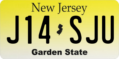 NJ license plate J14SJU