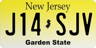 NJ license plate J14SJV