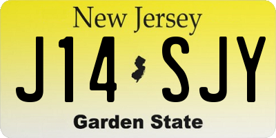 NJ license plate J14SJY