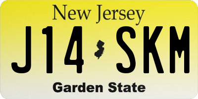 NJ license plate J14SKM