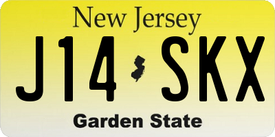 NJ license plate J14SKX