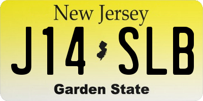 NJ license plate J14SLB