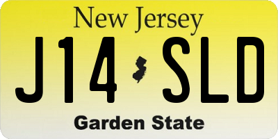 NJ license plate J14SLD