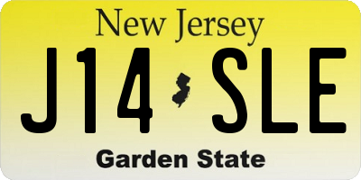 NJ license plate J14SLE