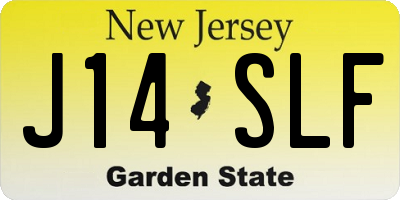 NJ license plate J14SLF