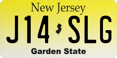 NJ license plate J14SLG