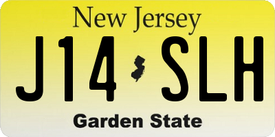 NJ license plate J14SLH