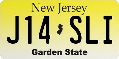 NJ license plate J14SLI