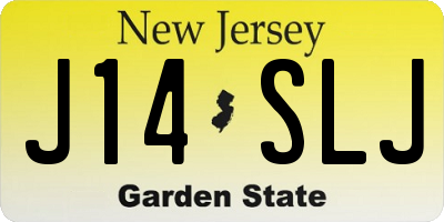 NJ license plate J14SLJ