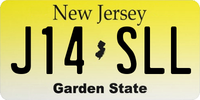 NJ license plate J14SLL