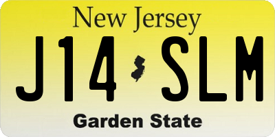NJ license plate J14SLM