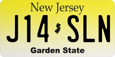 NJ license plate J14SLN