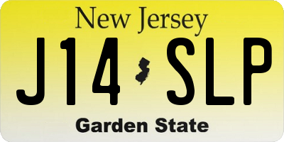 NJ license plate J14SLP