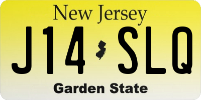 NJ license plate J14SLQ