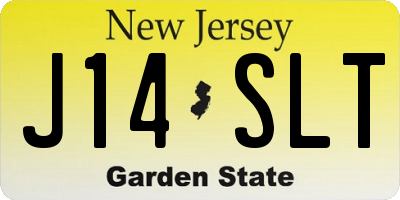 NJ license plate J14SLT