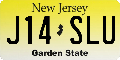 NJ license plate J14SLU