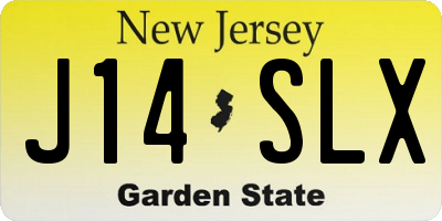 NJ license plate J14SLX
