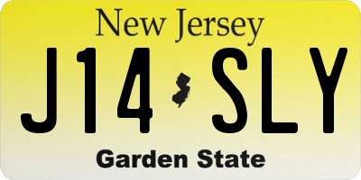 NJ license plate J14SLY