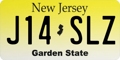 NJ license plate J14SLZ