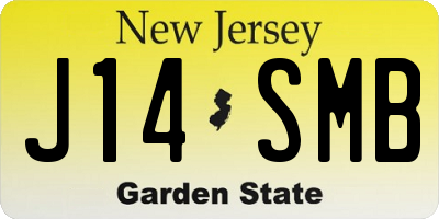 NJ license plate J14SMB