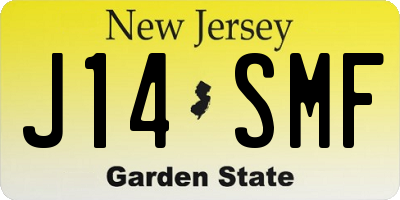 NJ license plate J14SMF