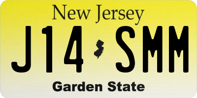 NJ license plate J14SMM