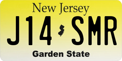NJ license plate J14SMR