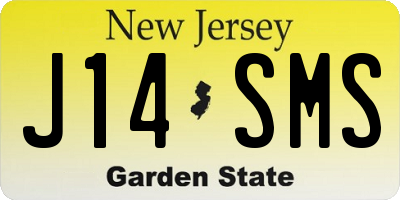 NJ license plate J14SMS