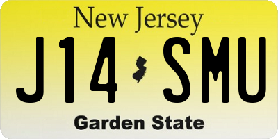 NJ license plate J14SMU