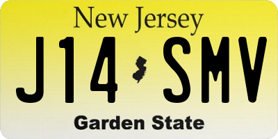 NJ license plate J14SMV