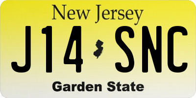 NJ license plate J14SNC