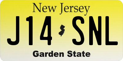NJ license plate J14SNL