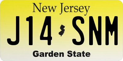 NJ license plate J14SNM