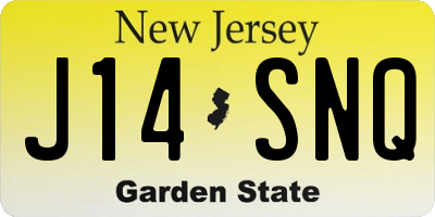 NJ license plate J14SNQ