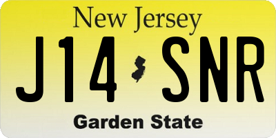 NJ license plate J14SNR