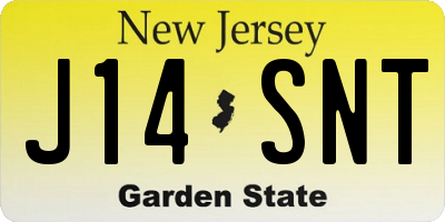 NJ license plate J14SNT