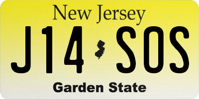 NJ license plate J14SOS
