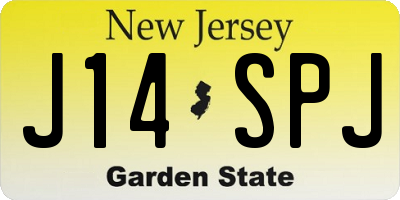NJ license plate J14SPJ