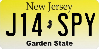 NJ license plate J14SPY